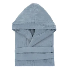 Accappatoio con cappuccio cotone taglia S/M blu Spa