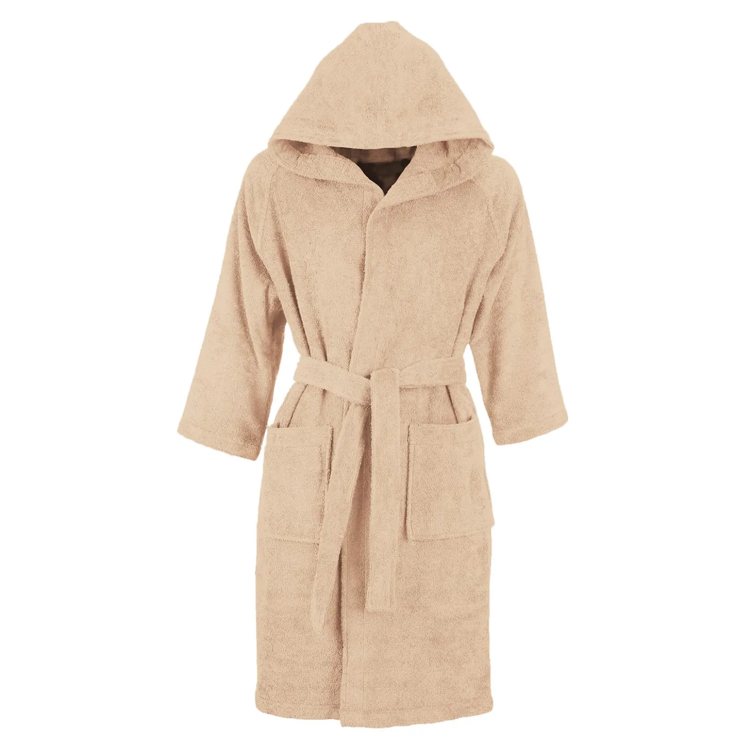 Accappatoio con cappuccio S/M cotone taupe Basik