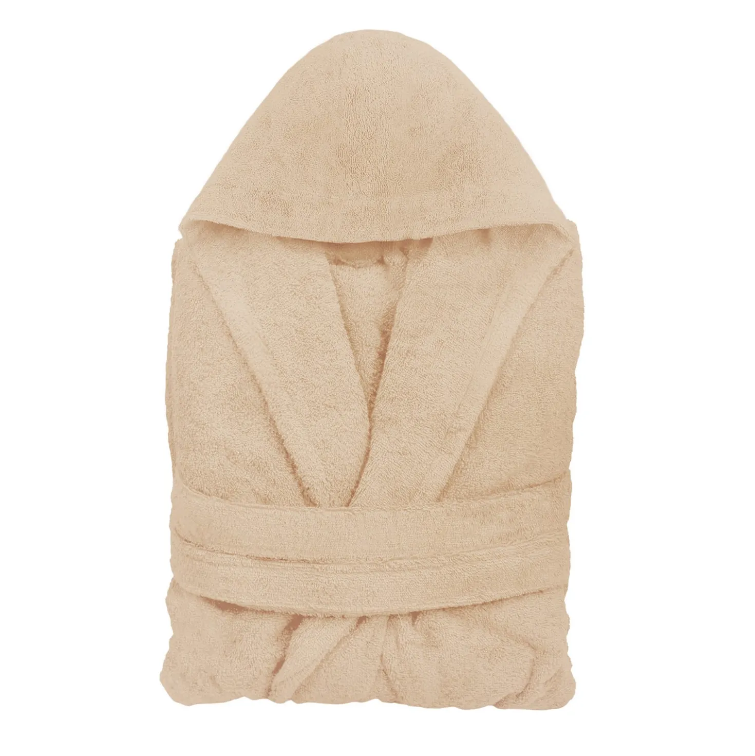 Accappatoio con cappuccio S/M cotone taupe Basik