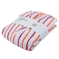 Accappatoio cotone righe fucsia arancio