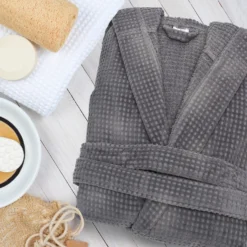 Accappatoio grigio Wellness in cotone