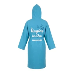 Accappatoio nido d'ape L/XL azzurro Singing in the shower