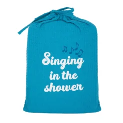 Accappatoio nido d'ape L/XL azzurro Singing in the shower