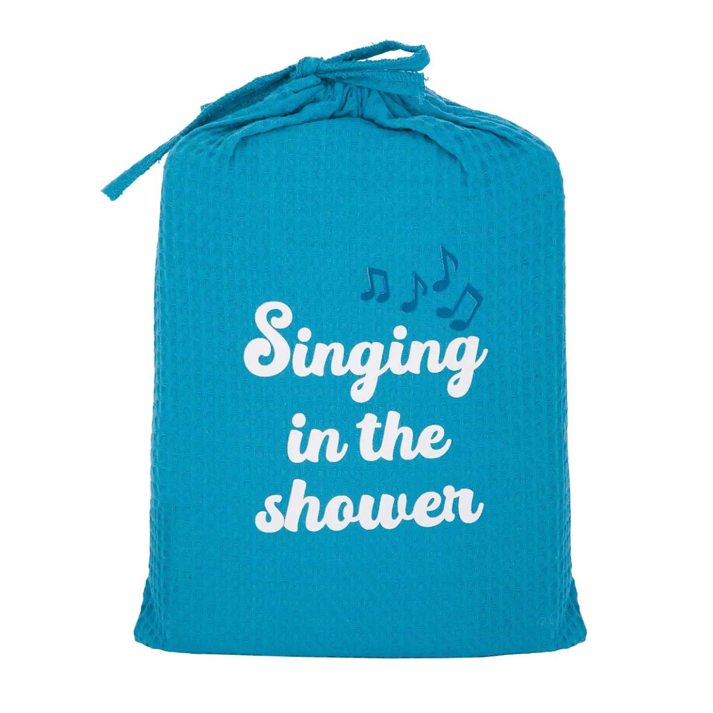 Accappatoio nido d'ape L/XL azzurro Singing in the shower