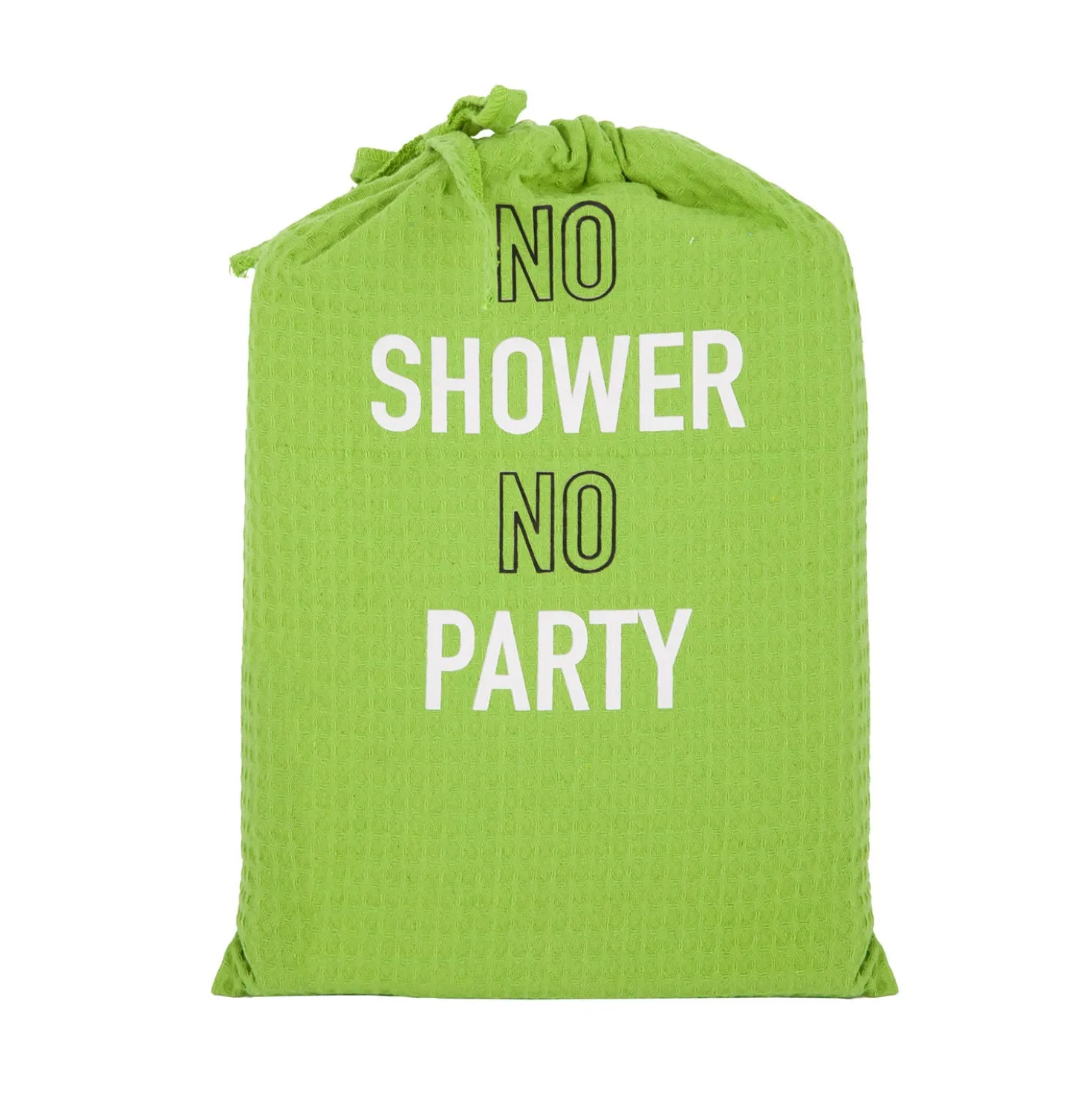 Accappatoio nido d'ape L/XL verde No shower no party