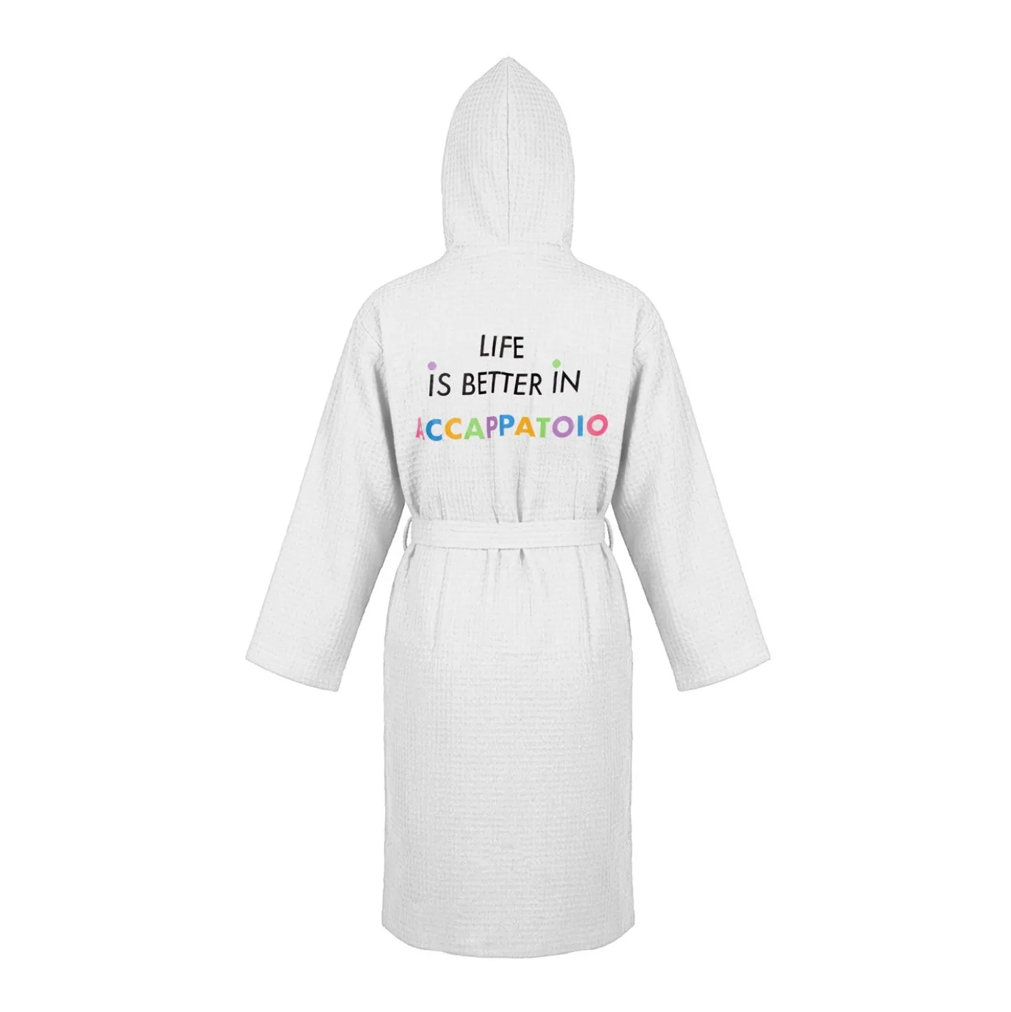 Accappatoio nido d'ape S/M bianco Life better