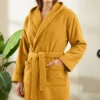 Accappatoio spugna S/M ocra Check
