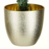 Albero di Natale 120 cm verde con vaso oro