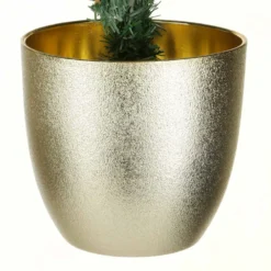 Albero di Natale 120 cm verde con vaso oro