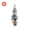 Albero di Natale innevato 90 cm con base in juta