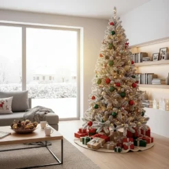 Albero Natale 240 cm innevato slim Kenya