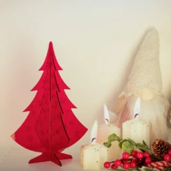 Albero Natale da tavolo 25 cm rosso plexiglass Iplex