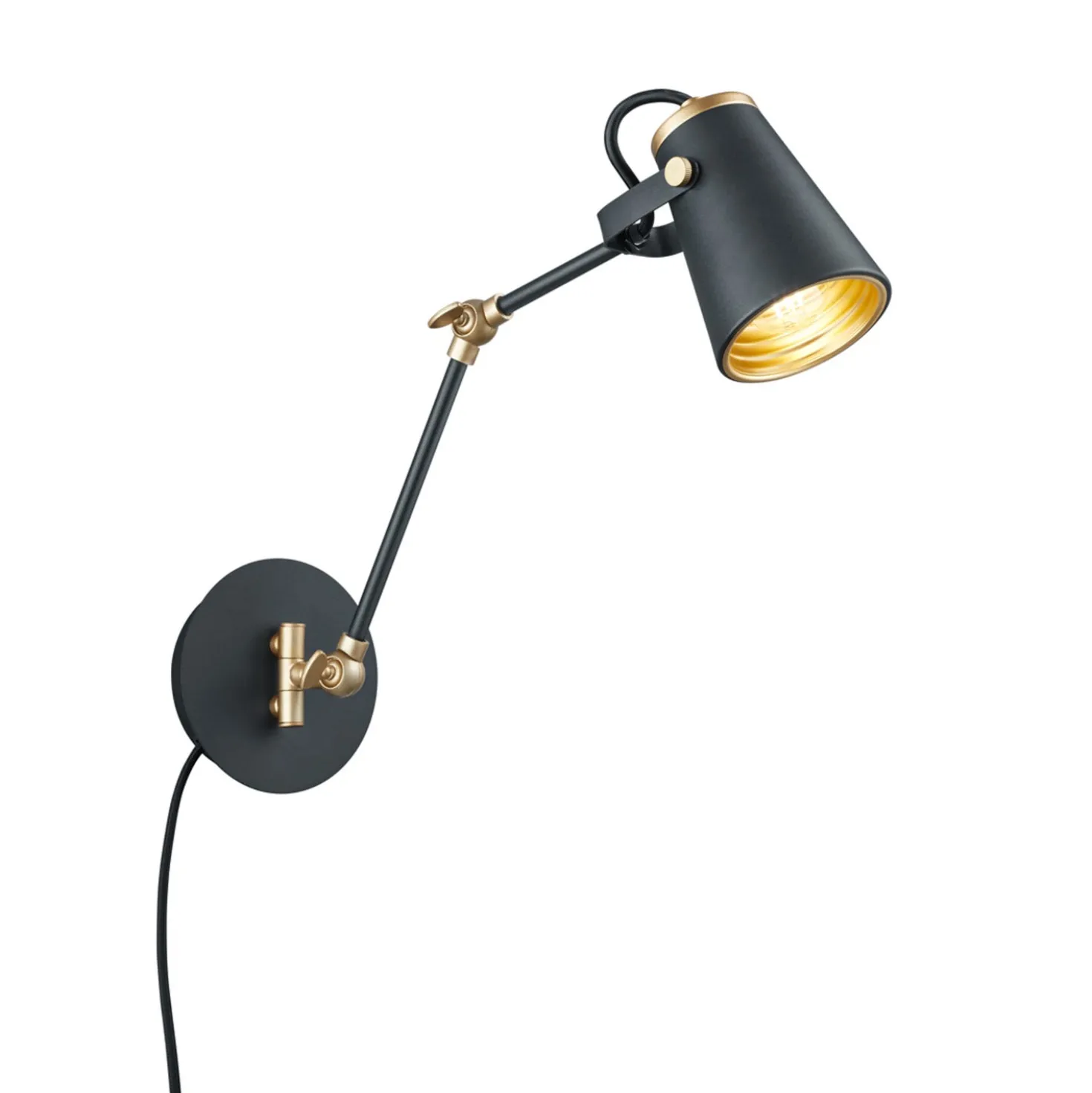 Applique in metallo nero e oro Edward Trio