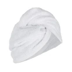 Asciugamano capelli turbante spugna bianco Basik