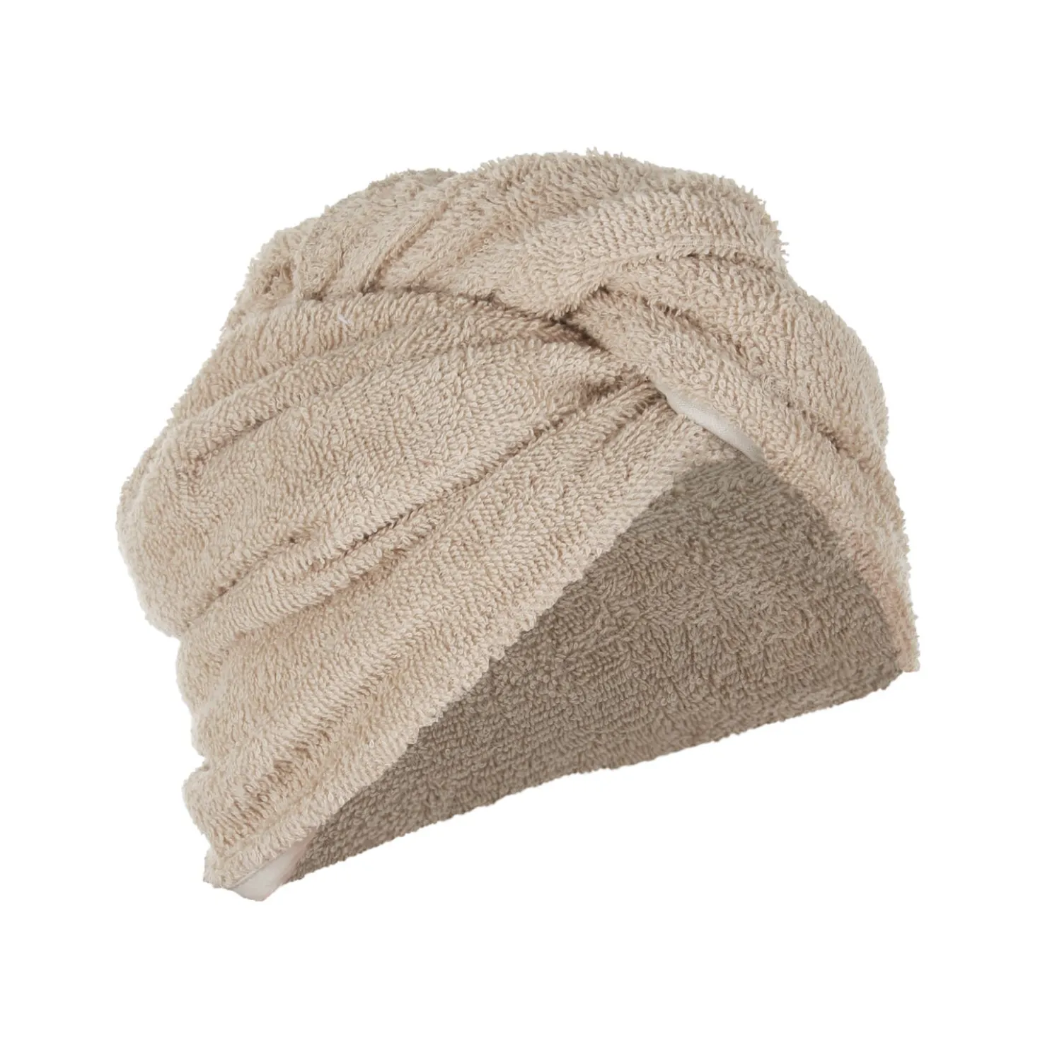 Asciugamano capelli turbante spugna tortora Basik