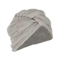 Asciugamano turbante capelli cotone Basik grigio