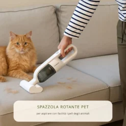 Aspiratutto ricaricabile senza fili con spazzola per animali