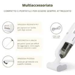 Aspiratutto ricaricabile senza fili con spazzola per animali