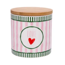 Barattolo ceramica e bambù Love Color Bloom