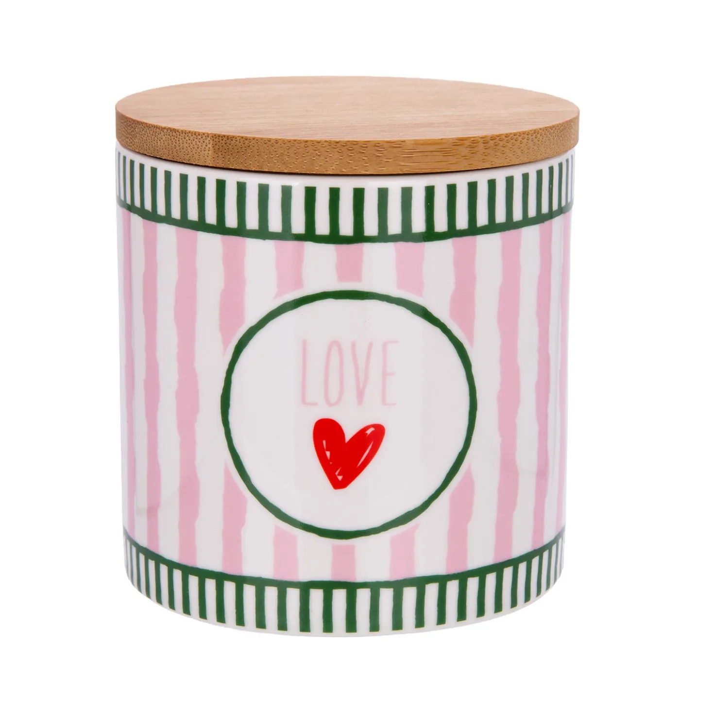 Barattolo ceramica e bambù Love Color Bloom