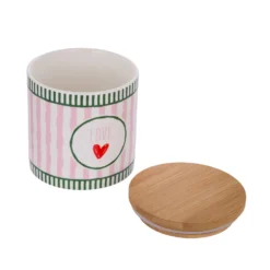 Barattolo ceramica e bambù Love Color Bloom