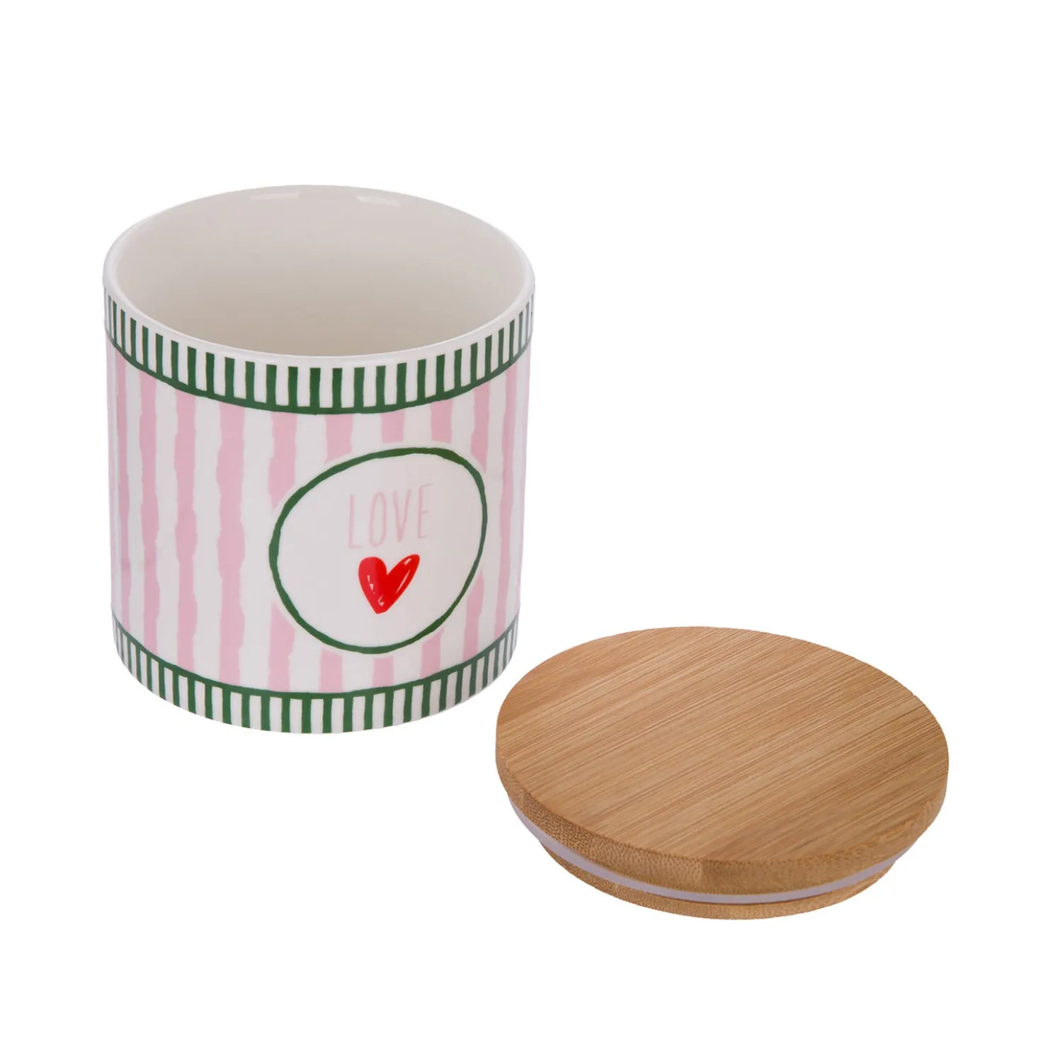 Barattolo ceramica e bambù Love Color Bloom
