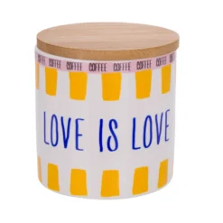 Barattolo ceramica e bambù Love is love Color Bloom