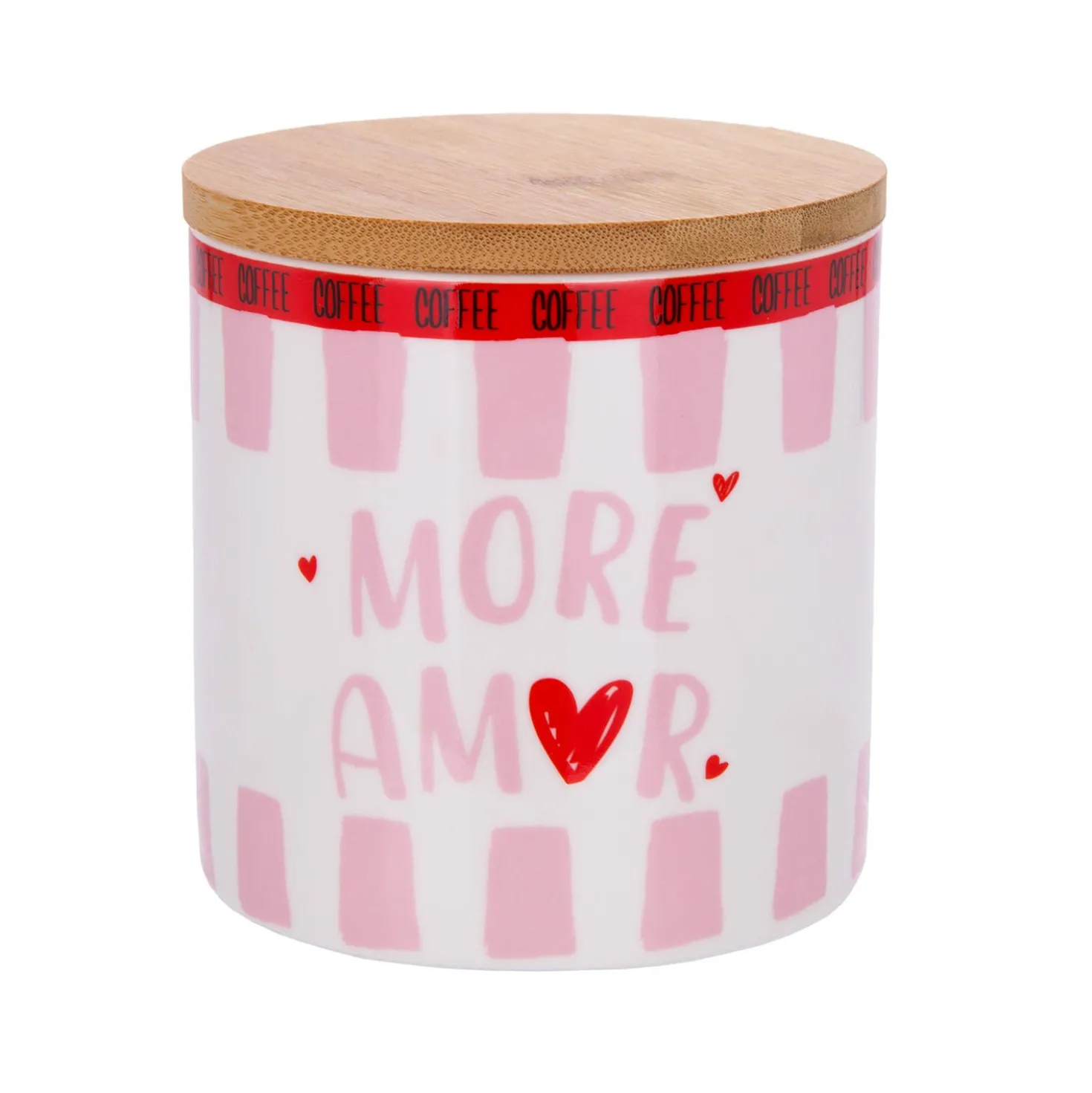 Barattolo ceramica e bambù More Amor Color Bloom