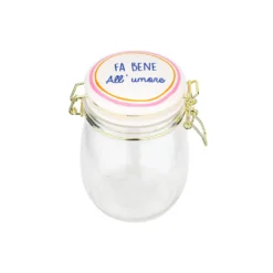 Barattolo ermetico vetro 750 ml Fa bene all'umore Color Bloom