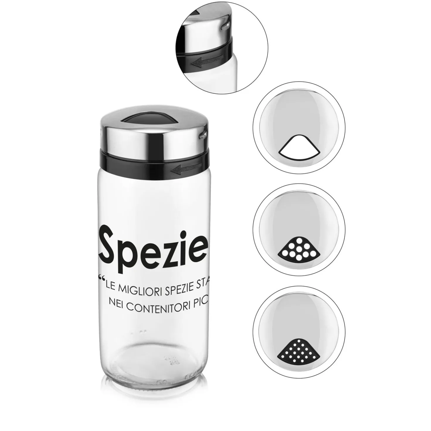 Barattolo spezie in vetro 245 ml con scritta
