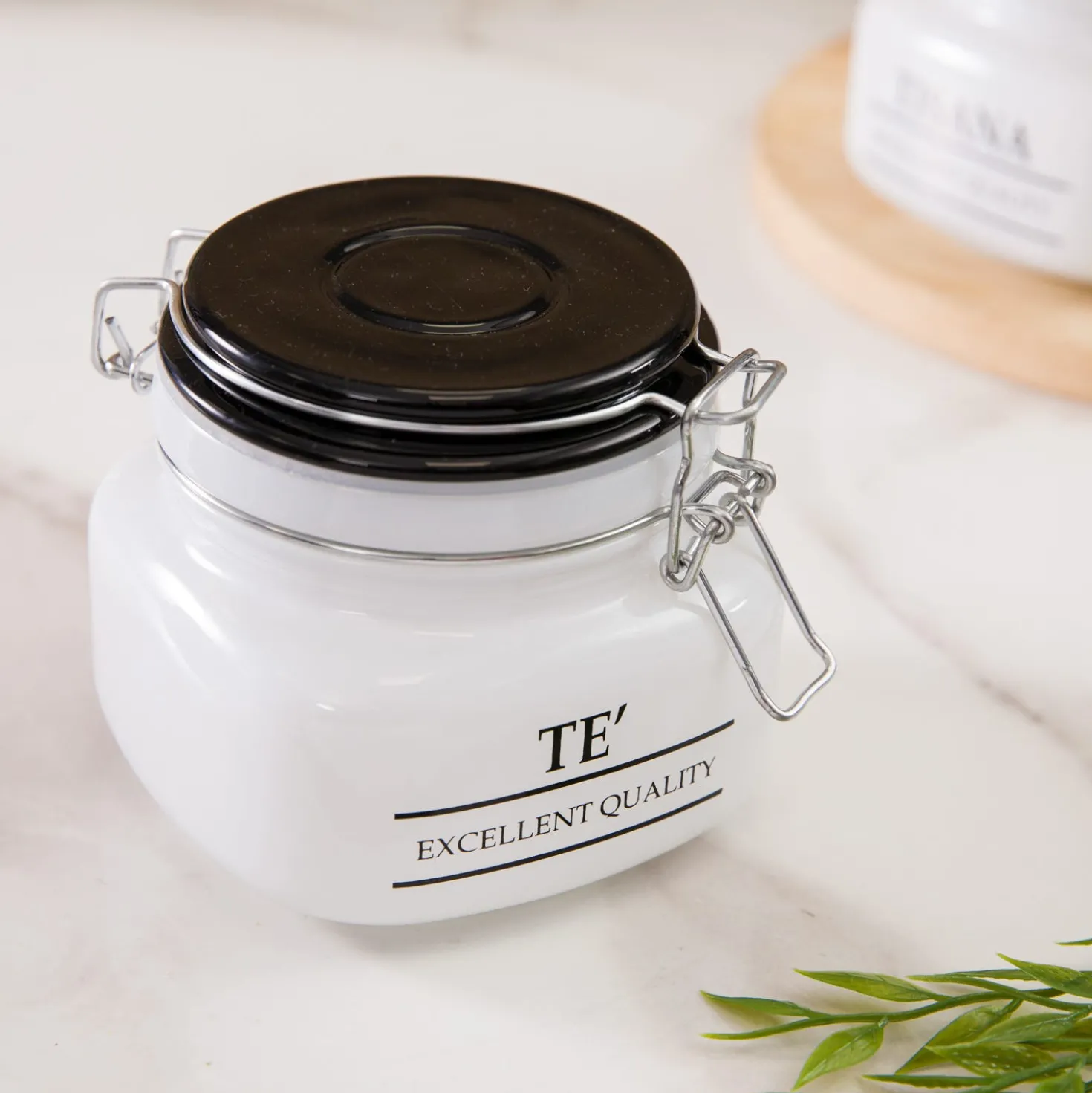 Barattolo tè in vetro 500 ml chiusura ermetica