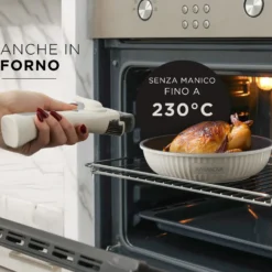 Batteria pentola 9 pezzi crema Eaziclip con manici staccabili