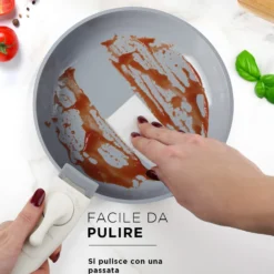 Batteria pentola 9 pezzi crema Eaziclip con manici staccabili