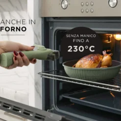Batteria pentola 9 pezzi verde Eaziclip con manici staccabili
