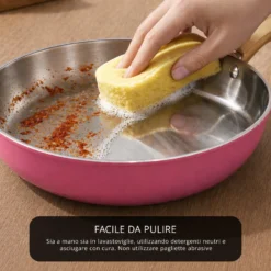 Batteria pentole acciaio 9 pezzi La Vie en Rose fucsia