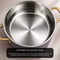 Batteria pentole acciaio 9 pezzi La Vie en Rose grigio