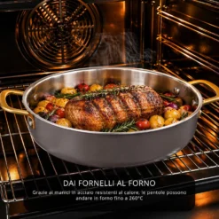 Batteria pentole acciaio 9 pezzi La Vie en Rose grigio