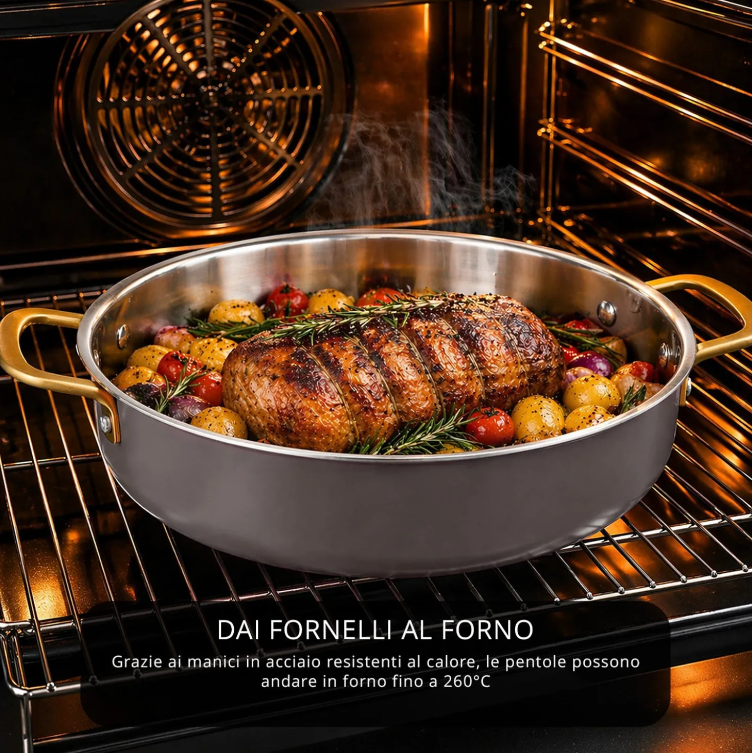 Batteria pentole acciaio 9 pezzi La Vie en Rose grigio