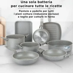 Batteria pentole con teglia e tortiera 8 pezzi
