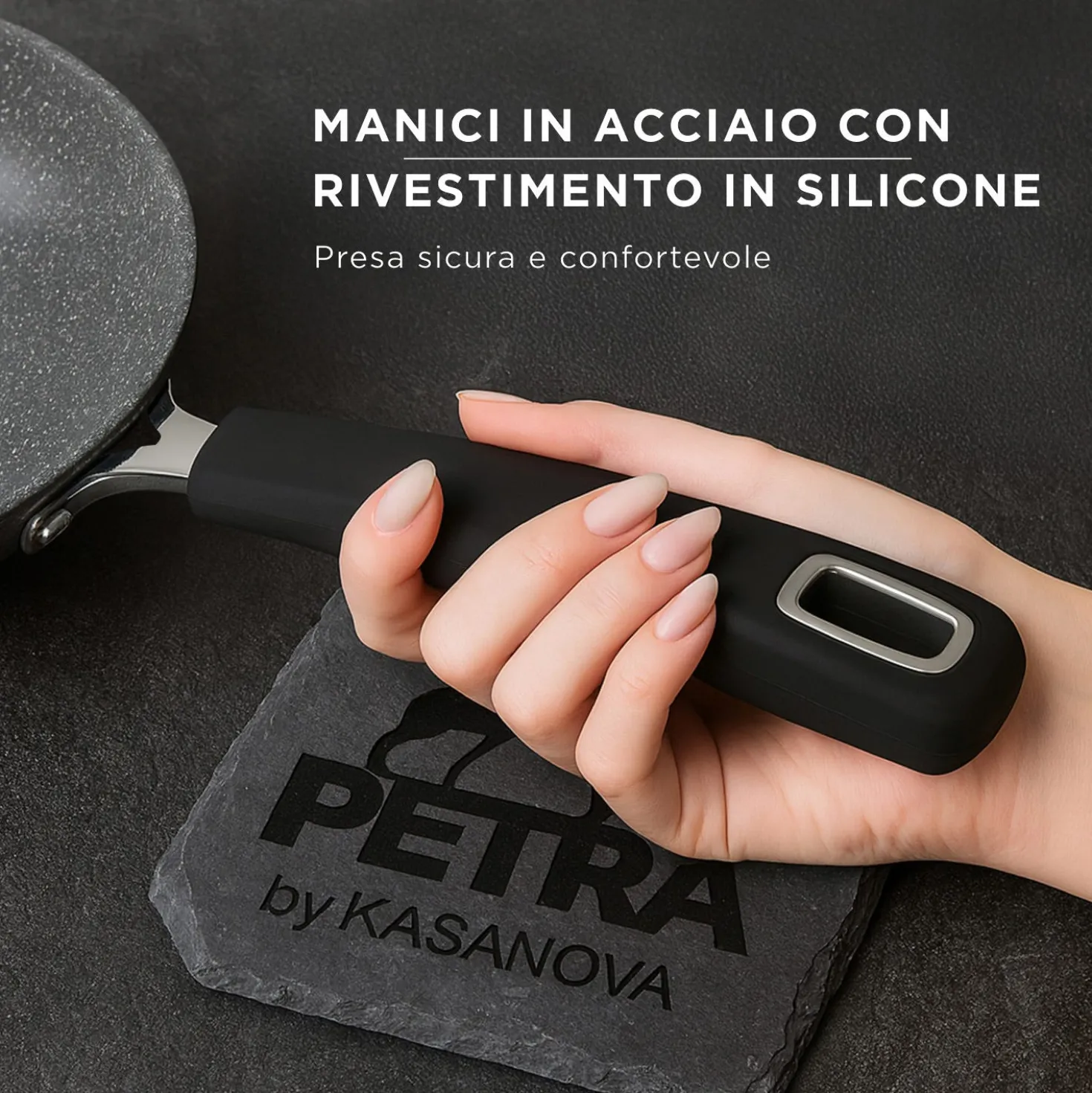 Batteria pentole induzione 9 pezzi New Petra Dark