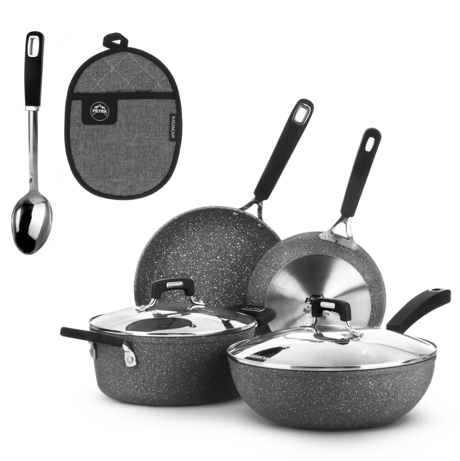 Batteria pentole induzione 8 pezzi New Petra Dark
