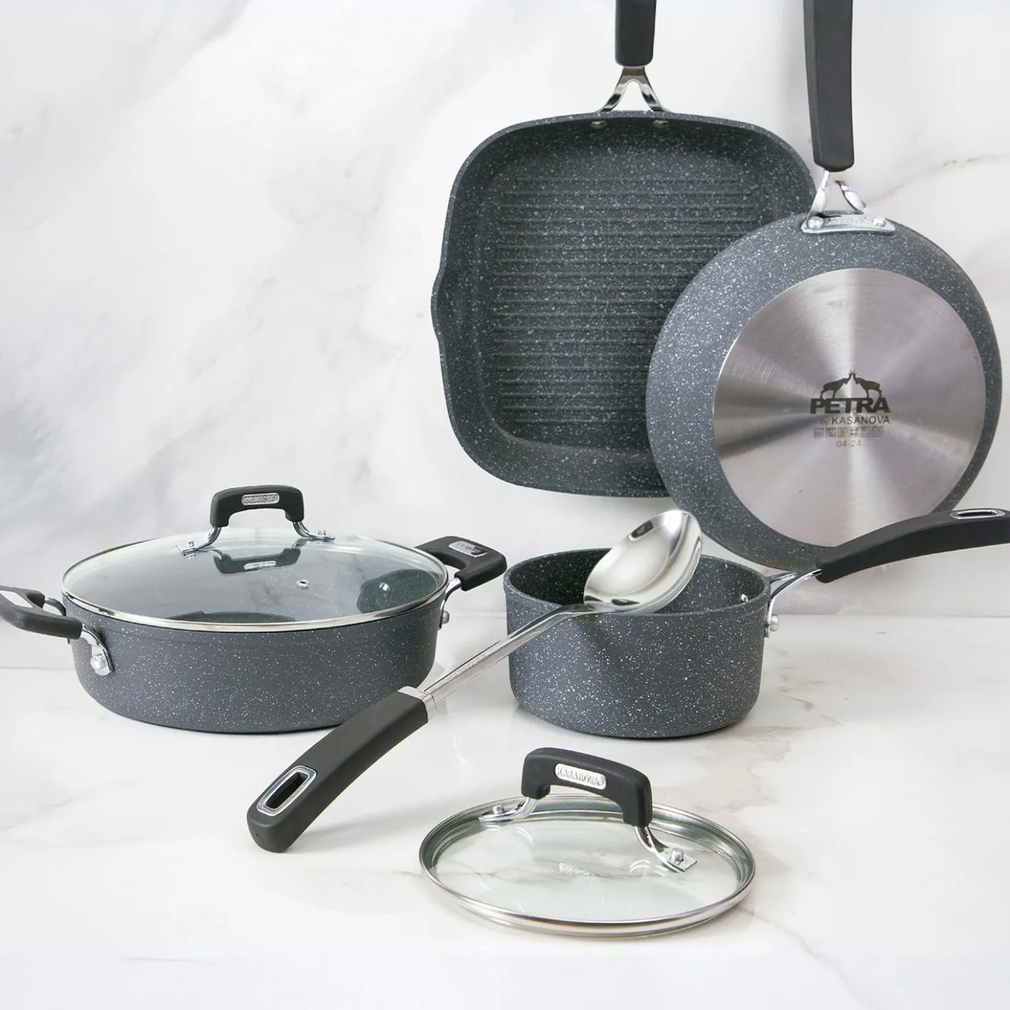 Batteria pentole induzione 7 pezzi New Petra Dark