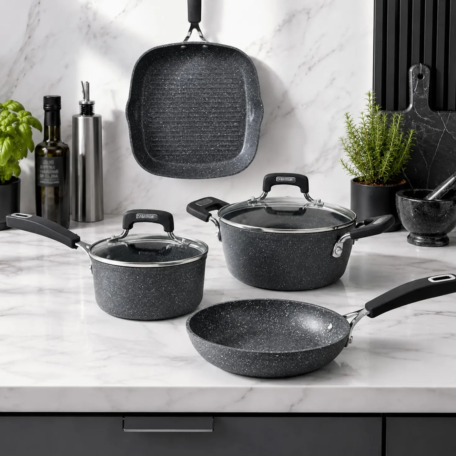 Batteria pentole induzione 6 pezzi New Petra Dark