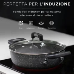 Batteria pentole induzione 6 pezzi New Petra Dark