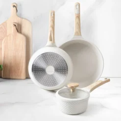 Batteria pentole 4 pezzi Bambù bianca