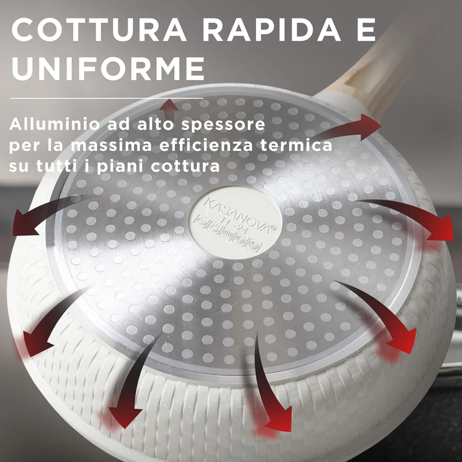 Batteria pentole 4 pezzi Bambù bianca