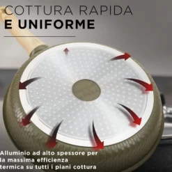 Batteria pentole 10 pezzi Bambù verde