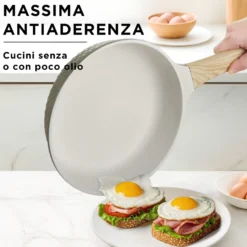 Batteria pentole 10 pezzi Bambù verde e crema