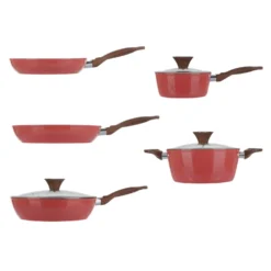 Batteria pentole 8 pezzi corallo Golden 5