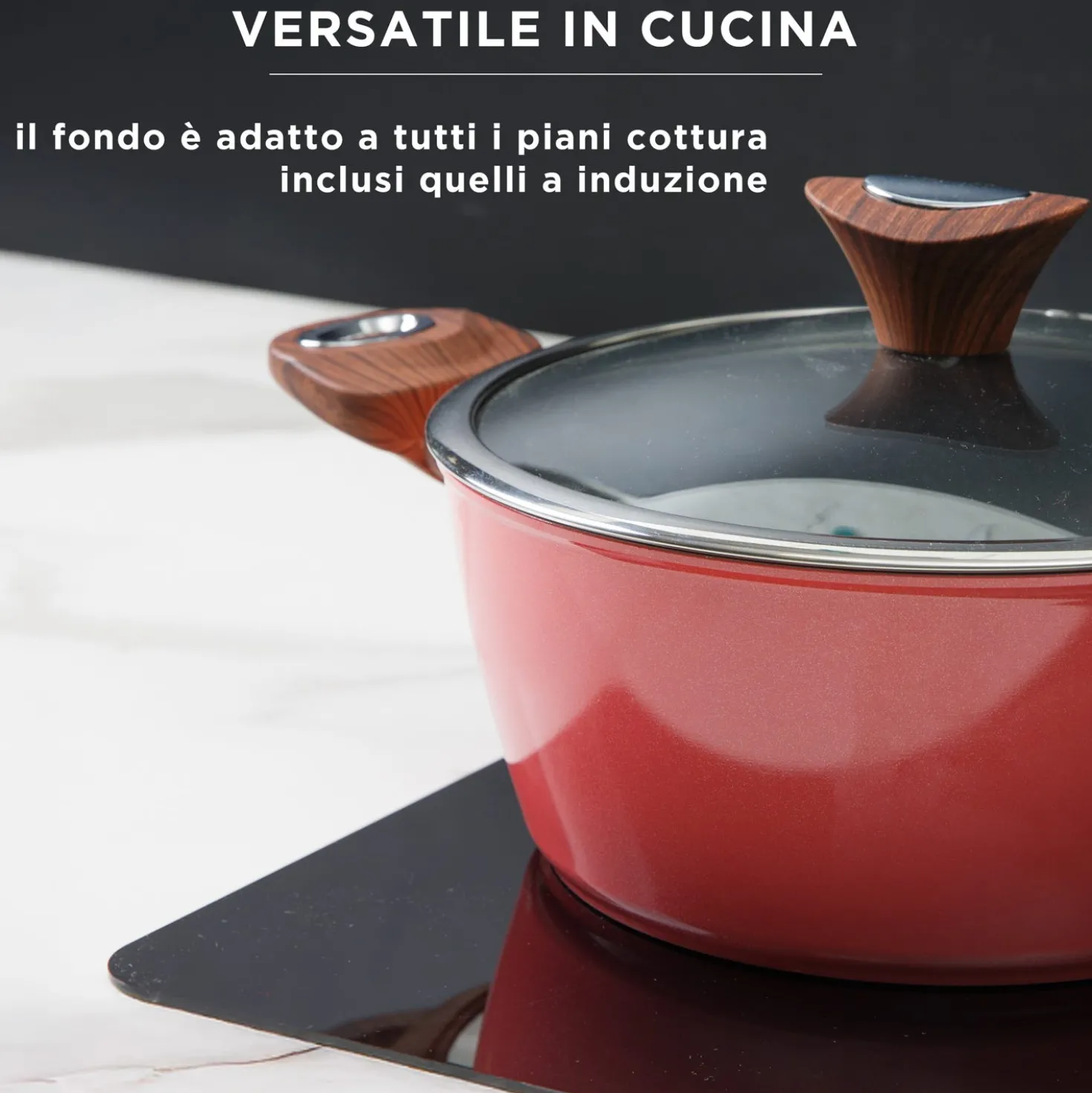 Batteria pentole 8 pezzi corallo Golden 5